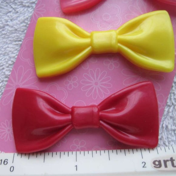 4 Goody Girls Plastic Bow Metal Stay Tight Put 2" Hair Barrettes Secure Clasp - Picture 2 of 7